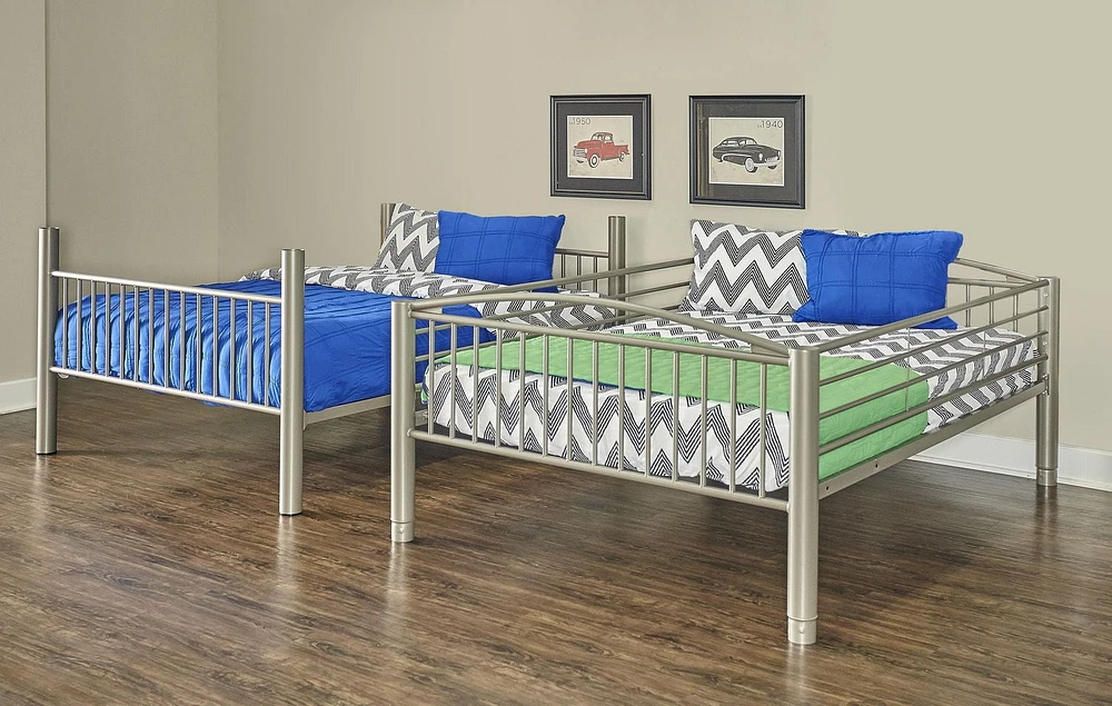 Conrad Full over Full Metal Bunkbed, Pewter