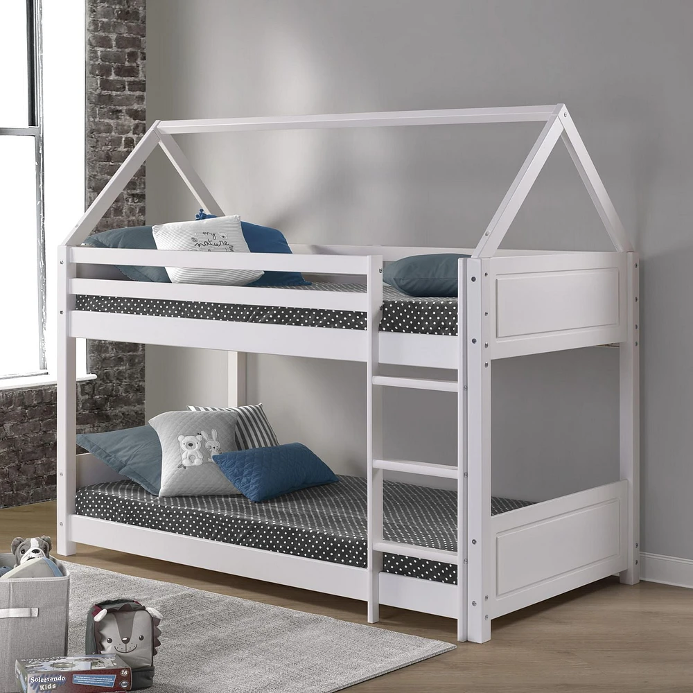 Christianne House Twin Bunkbed, White