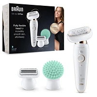 Braun Silk-épil 9 Flex 9-020 - Epilator for Women with Flexible Head for Easier Hair Removal, White/Gold