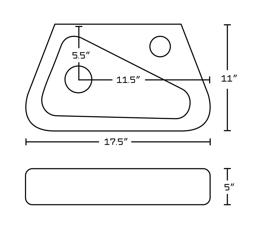 American Imaginations -in. W Above Counter White Bathroom Vessel Sink Set For 1 Hole Right Faucet AI