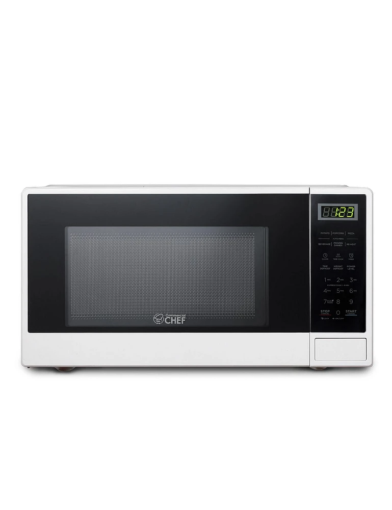 1.1 Cu Ft Microwave with 10 Power Levels, Small Microwave with Push Button, 1000W Countertop Microwave