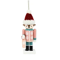 Holiday Time Jingle Mingle Reindeer Nutcracker Christmas Ornament , Pink