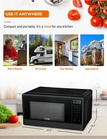 Commercial Chef 1.1 Cu Ft Microwave with 10 Power Levels, Small Microwave with Push Button, 1000W Countertop Microwave