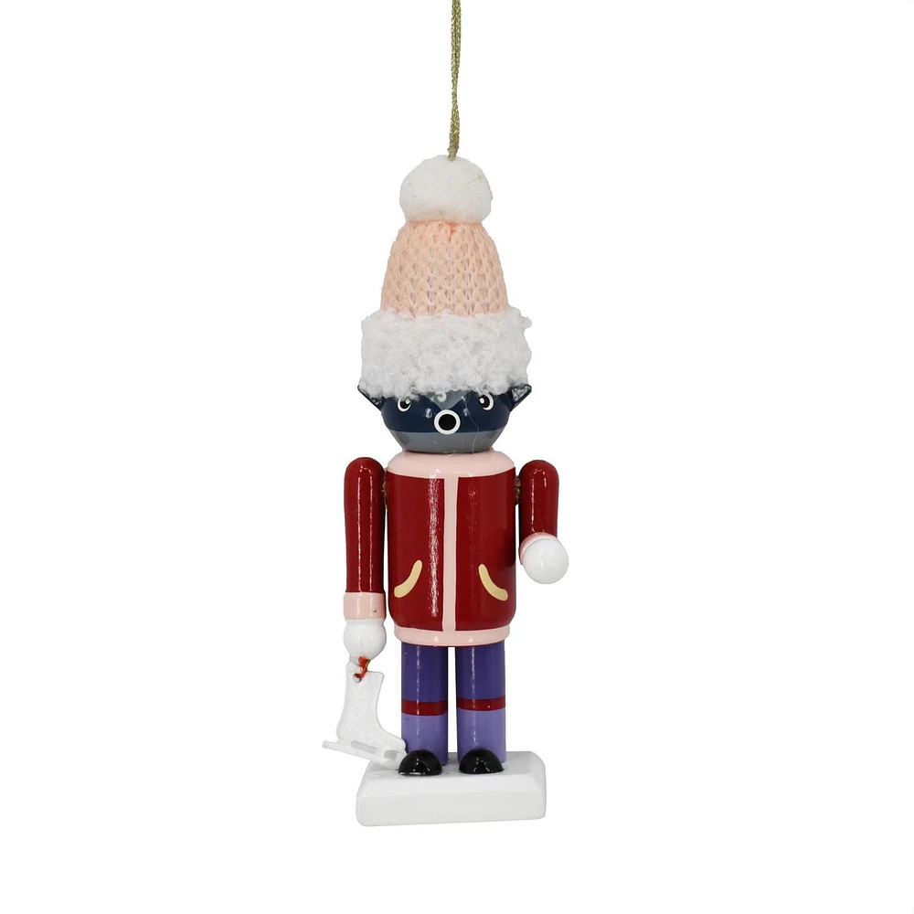 Holiday Time Jingle Mingle Raccoon Nutcracker Christmas Ornament, Red