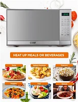 Commercial Chef 0.7 Cu Ft Microwave with 10 Power Levels, 700W Microwave with Digital Display, Countertop Microwave