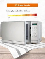 Commercial Chef 0.7 Cu Ft Microwave with 10 Power Levels, 700W Microwave with Digital Display, Countertop Microwave