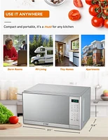 Commercial Chef 0.7 Cu Ft Microwave with 10 Power Levels, 700W Microwave with Digital Display, Countertop Microwave