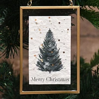 Holiday Time Frosted Elegance Christmas Tree Frame Ornament, Gold