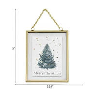 Holiday Time Frosted Elegance Christmas Tree Frame Ornament, Gold