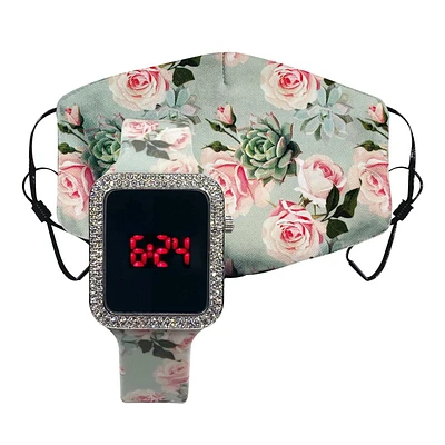 Montre temperature a del avec  masque assorti