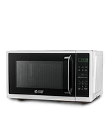 Commercila Chef 0.9 Cubic Foot Microwave with 10 Power Levels, Small Microwave with Grip Handle, 900W Countertop Microwave