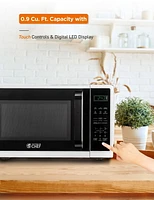 Commercila Chef 0.9 Cubic Foot Microwave with 10 Power Levels, Small Microwave with Grip Handle, 900W Countertop Microwave