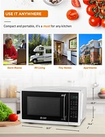 Commercila Chef 0.9 Cubic Foot Microwave with 10 Power Levels, Small Microwave with Grip Handle, 900W Countertop Microwave