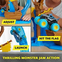 Monster Jam, Megalodon Loop of Doom Stunt Playset with Exclusive 1:64 Scale Die-Cast Monster Truck for Kids Toys for Boys Ages 3 and up