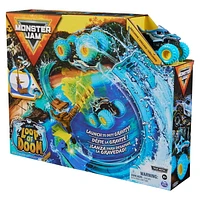 Monster Jam, Megalodon Loop of Doom Stunt Playset with Exclusive 1:64 Scale Die-Cast Monster Truck for Kids Toys for Boys Ages 3 and up