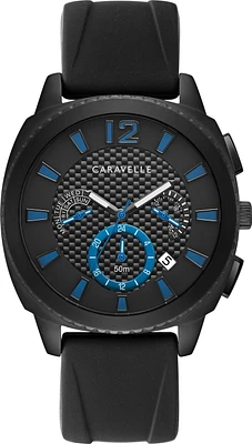 Caravelle Mens Black Quartz Watch