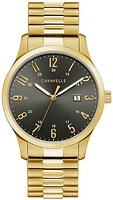 Caravelle Mens Gold-Tone Quartz Watch