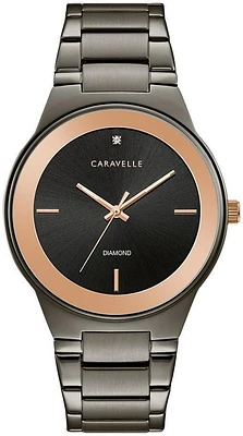 Caravelle Mens Gray Quartz Watch