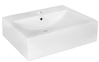 American Imaginations -in. W Wall Mount White Bathroom Vessel Sink Set For 1 Hole Center Faucet AI