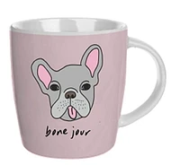 PL 18OZ MUG BARREL PNK DOG BONEJOUR WMC