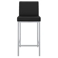 Set of 2 Modern Counter Stools, Black