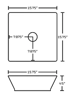 American Imaginations -in. W Above Counter Bathroom Vessel Sink Set For Deck Mount Drilling AI