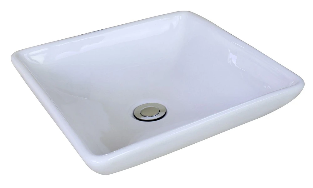 American Imaginations -in. W Above Counter Bathroom Vessel Sink Set For Deck Mount Drilling AI