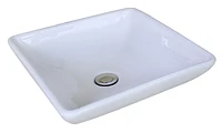 American Imaginations -in. W Above Counter Bathroom Vessel Sink Set For Deck Mount Drilling AI