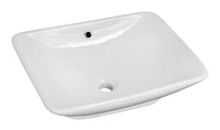 American Imaginations -in. W Above Counter White Bathroom Vessel Sink Set For Deck Mount Drilling AI