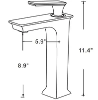 American Imaginations -in. W Above Counter White Bathroom Vessel Sink Set For Deck Mount Drilling AI