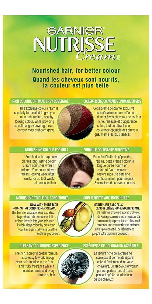 Garnier Nutrisse Ultra Crème, Permanent Hair Dye, Long-Lasting,1 unit, 100% Grey Coverage
