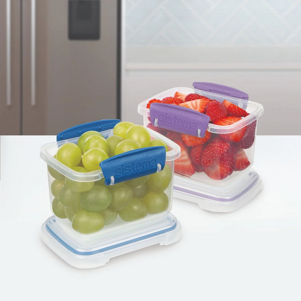 Sistema Snack To Go, 2 Compartment Container, 2-pack, 3.5 Oz /400 ML, 2-pack