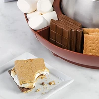 Nostalgia Indoor Electric Stainless Steel S'mores Maker with 4 Lazy Susan Compartment Trays