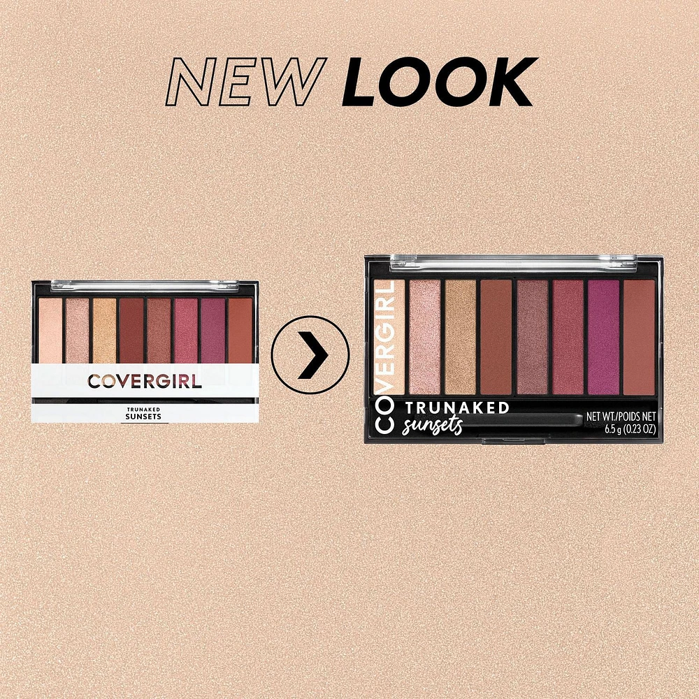 COVERGIRL Palette d'ombres à paupières TruNaked, intensément pigmentés, pailletés, mats et brillants, 100% Sans Cruauté Fard à paupières pigmenté