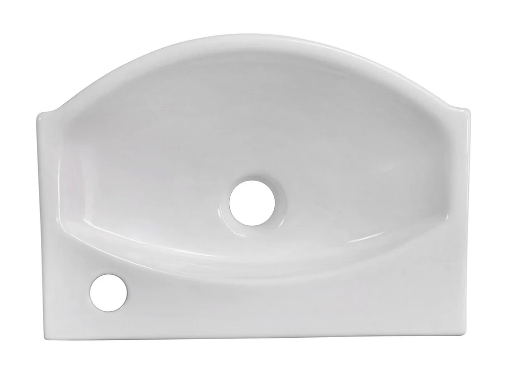 American Imaginations -in. W Above Counter White Bathroom Vessel Sink Set For 1 Hole Right Faucet AI