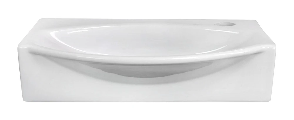 American Imaginations -in. W Above Counter White Bathroom Vessel Sink Set For 1 Hole Right Faucet AI