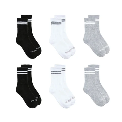 Fruit of the Loom All Day Comfort Crew Socks pour filles Haut Côtelé 2x1.