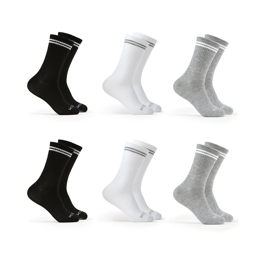 Fruit of the Loom All Day Comfort Crew Socks pour filles Haut Côtelé 2x1.