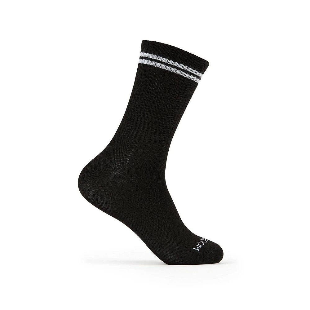 Fruit of the Loom All Day Comfort Crew Socks pour filles Haut Côtelé 2x1.
