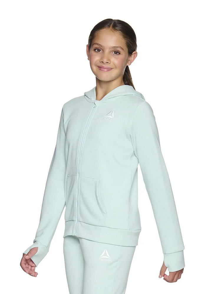 Reebok Girls Victor Zip Up Fleece Hoodie With Pockets