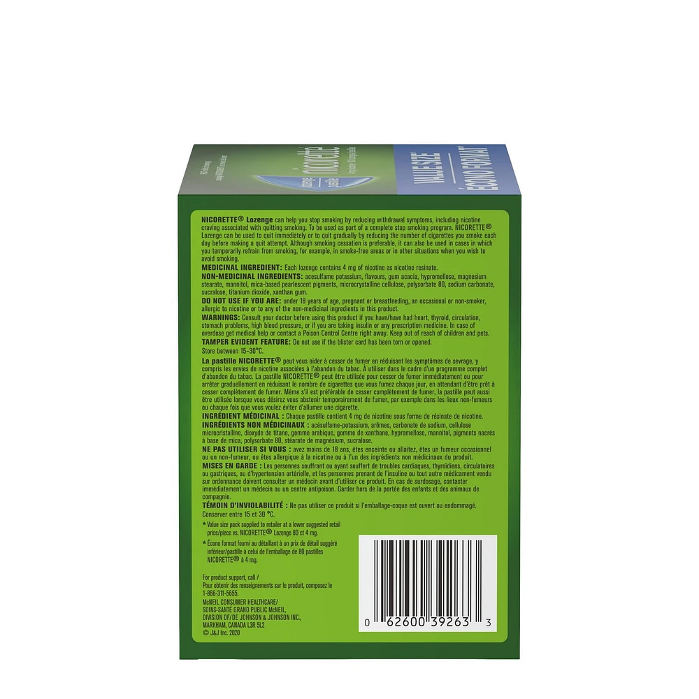 NICORETTE® -pastilles, Menthe, 4 mg, 160 u.