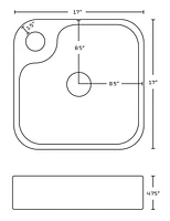 in. W Above Counter White Bathroom Vessel Sink Set For 1 Hole Left Faucet AI