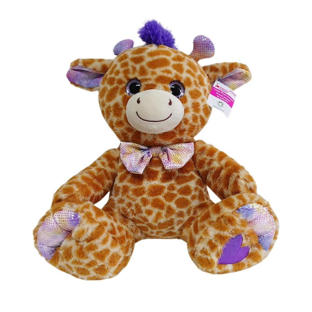 Way To Celebrate Large Big Feet Giraffe  Borwn Plush ,14inch