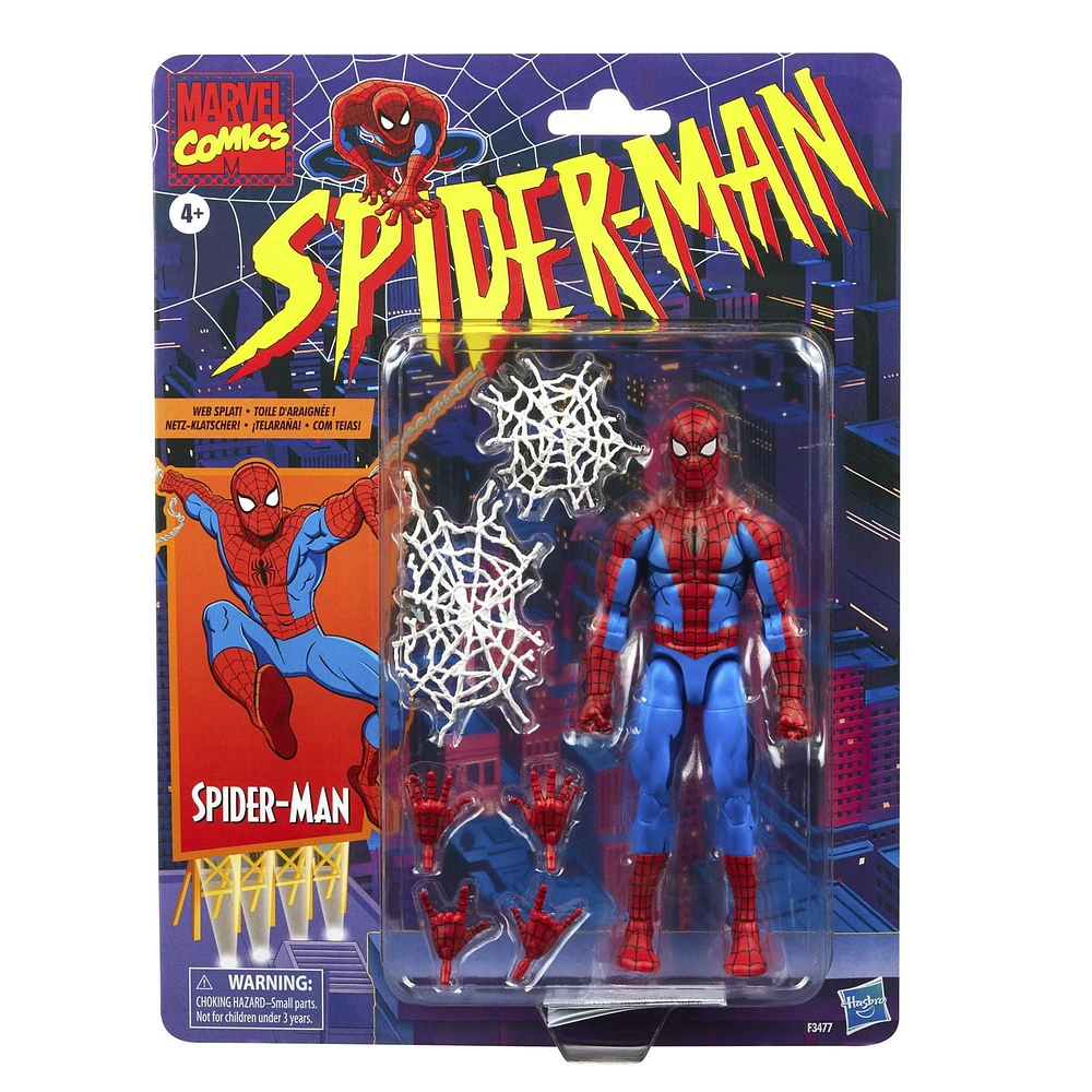 Marvel Legends Series Spider-Man Cel Shaded 6-inch Action Figure Toy, 6 Accessories