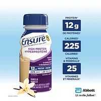 Ensure High Protein 12 g, Meal Replacement Shakes Value Pack, Protein Shakes With Protein To Help Build Muscle, Vanilla, 16 x 235-mL Bottles, 16 x 235 ml Value Pack