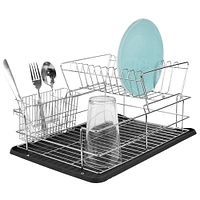 Deluxe 2 Tier Dish Rack, Black