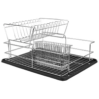 Deluxe 2 Tier Dish Rack, Black