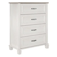 Ameriwood Home Rue Lane 4 Drawer Dresser, Ivory Oak and Gray Oak