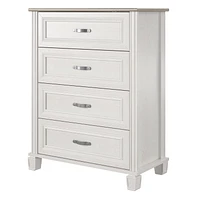 Ameriwood Home Rue Lane 4 Drawer Dresser, Ivory Oak and Gray Oak