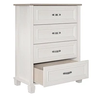 Ameriwood Home Rue Lane 4 Drawer Dresser, Ivory Oak and Gray Oak